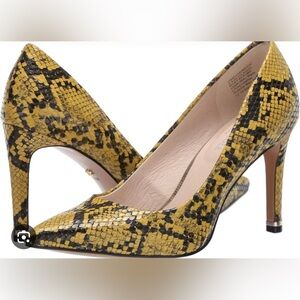 Kenneth Cole - Yellow Snakeskin Pattern Women's Pumps